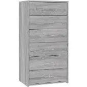 vidaXL Dressoir met 6 lades 50x34x96 cm bewerkt hout grijs sonoma