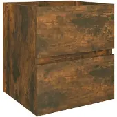 vidaXL Wastafelkast 41x38,5x45 cm bewerkt hout gerookt eikenkleurig