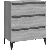 vidaXL Dressoir 60x35x69 cm bewerkt hout grijs sonoma eikenkleurig