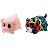 TY - Knuffel - Teeny Ty's - Curly Pig & Jelly Leopard