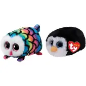 TY - Knuffel - Teeny Ty's - Hootie Owl & Waddles Penguin