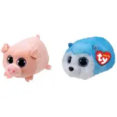 TY - Knuffel - Teeny Ty's - Curly Pig & Slush Husky