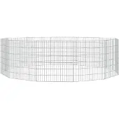 vidaXL Dierenverblijf 12 panelen 54x60 cm gegalvaniseerd ijzer