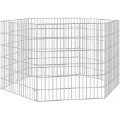 vidaXL Dierenverblijf 6 panelen 54x60 cm gegalvaniseerd ijzer