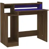 vidaXL Bureau met LED-verlichting 97x45x90 cm hout bruin eikenkleur