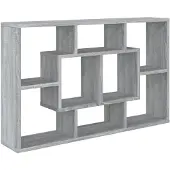 vidaXL Wandschap 85x16x52,5 cm bewerkt hout grijs sonoma eikenkleur