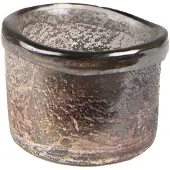 Clayre & Eef Theelichthouder Ø 8x6 cm Bruin Glas Waxinelichthouder Bruin Waxinelichthouder