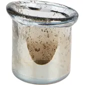 Clayre & Eef Theelichthouder Ø 10x9 cm Groen Glas Waxinelichthouder Groen Waxinelichthouder