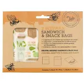 Tala - Sandwich & Snack Zakjes - Set van 2 - Zero Waste - Herbruikbaar - Bijenwas