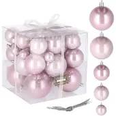 Springos Kerstballen 37 Stuks 3/8 cm Parelroze
