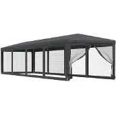 vidaXL Partytent met 10 gaaswanden, antraciet, 3x12 meter, HDPE
