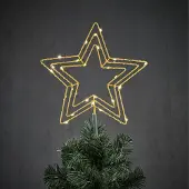 Luca Lighting Kerstboom ster piek/topper goud met LED verlichting D25 cm - kerstboompieken