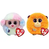 TY - Knuffel - Teeny Puffies - Rainbow Poodle & Coconut Monkey
