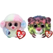 TY - Knuffel - Teeny Puffies - Rainbow Poodle & Dotty Leopard