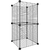 vidaXL Huisdierenkooi met 8 panelen 35x35x70 cm staal zwart