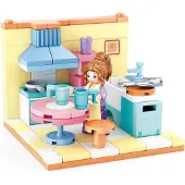 Sluban Mini Handcraft Keuken bouwspeelgoed kinderen vanaf 6 jaar – Constructiespeelgoed modelbouw mini kamer – bouwdoos met 108 bouwstenen en 1 minifiguur – M38-B0757A