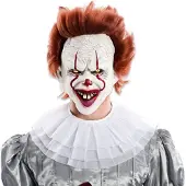 Witbaard Masker duivelse clown (wit, rood, groen)