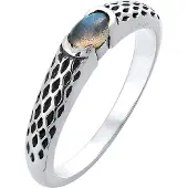 KUZZOI Ring petrol / zwart / zilver
