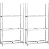 vidaXL Bandenrekken 3-laags 2 st 110x40x200 cm staal zilverkleurig
