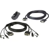 Aten KVM Aansluitkabel [1x DVI-D-stekker, USB-A 2.0 stekker, Jackplug male 3,5 mm - 1x DVI-D-stekker, USB 2.0 bus A, Jackplug male 3,5 mm] 1.80 m Zwart