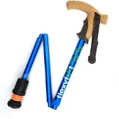 Flexyfoot Wandelstok met kurken handvat - opvouwbaar blauw
