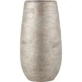 J-Line Vaas Oneffen Ruw Keramiek Zilver Large - Bloemenvaas 41 cm hoog