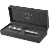 Parker Sonnet rollerballpen | roestvrij staal met palladium trim | fijne punt zwarte inkt | met Geschenkdoos