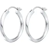 Elli - Elli PREMIUM Oorbellen Dames Creolen Twisted Trend Basic in 925 Sterling Zilver Oorringen