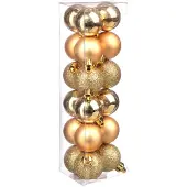 Atmosphera Kerstballen - goudkleurig - 18ST - glans en mat - 3cm - Kerstbal