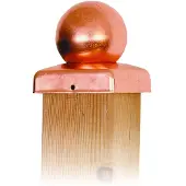Intergard Paalornament koper bol paalkap voor tuinpaal 91mm