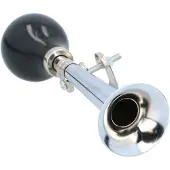 Dunlop fietstoeter met lucht knijp bediening - metaal - 21 cm - zilver - fiets accessoires/toeter - Fietstoeters