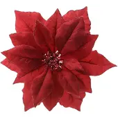 Everlands Kerstbloem | | Kerstster (Rood, Clip)