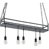 LINDBY Hanglamp Kirista, dimbaar, zwart, Woon-/ Eetkamer, metaal, Vintage, hanglamp