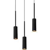 Lucide TUBULE - Hanglamp - Ø 26 cm - LED - 3x7W 2700K - Zwart