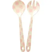Rice saladebestek melamine 2-delig Pink dots