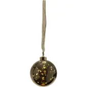 Star Trading Glow Kerstbal - Kerstverlichting - LED - 10 cm - glas/zwart-transparant