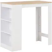 vidaXL Barkruk met plank, wit, 110x50x103 cm