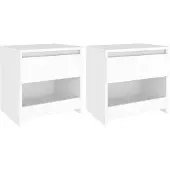 vidaXL Nachtkastjes 2 st 40x30x39 cm bewerkt hout wit