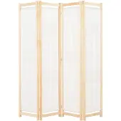 vidaXL Kamerscherm met 4 panelen 160x170x4 cm stof crème