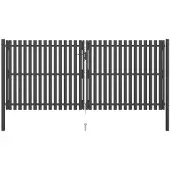 vidaXL Tuinpoort staal 400x150 cm antraciet