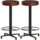 vidaXL Barkrukken 2 st 66 cm echt leer