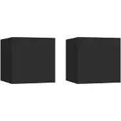 vidaXL Nachtkastjes 2 st 30,5x30x30 cm spaanplaat zwart