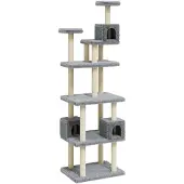 vidaXL Kattenmeubel met sisal krabpalen 188 cm lichtgrijs