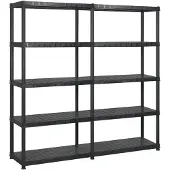 vidaXL Opbergrek 5-laags 170x40x185 cm kunststof zwart