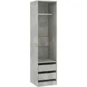 vidaXL Kledingkast met lades, betonkleur, 50x50x200 cm, houtvezel