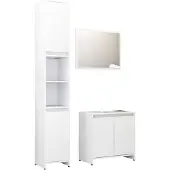 vidaXL 3-delige badkameraccessoireset, wit, van houtvezel
