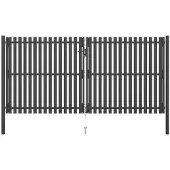 vidaXL Tuinhekpoort staal 400x175 cm antraciet