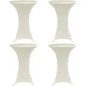 vidaXL Statafelhoes 4 st stretch Ø80 cm crème