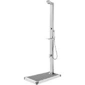 vidaXL Buitendouche met grijze basis 225 cm roestvrij staal