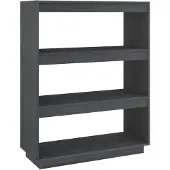vidaXL Boekenkast/kamerscherm 80x35x103 cm massief grenenhout grijs